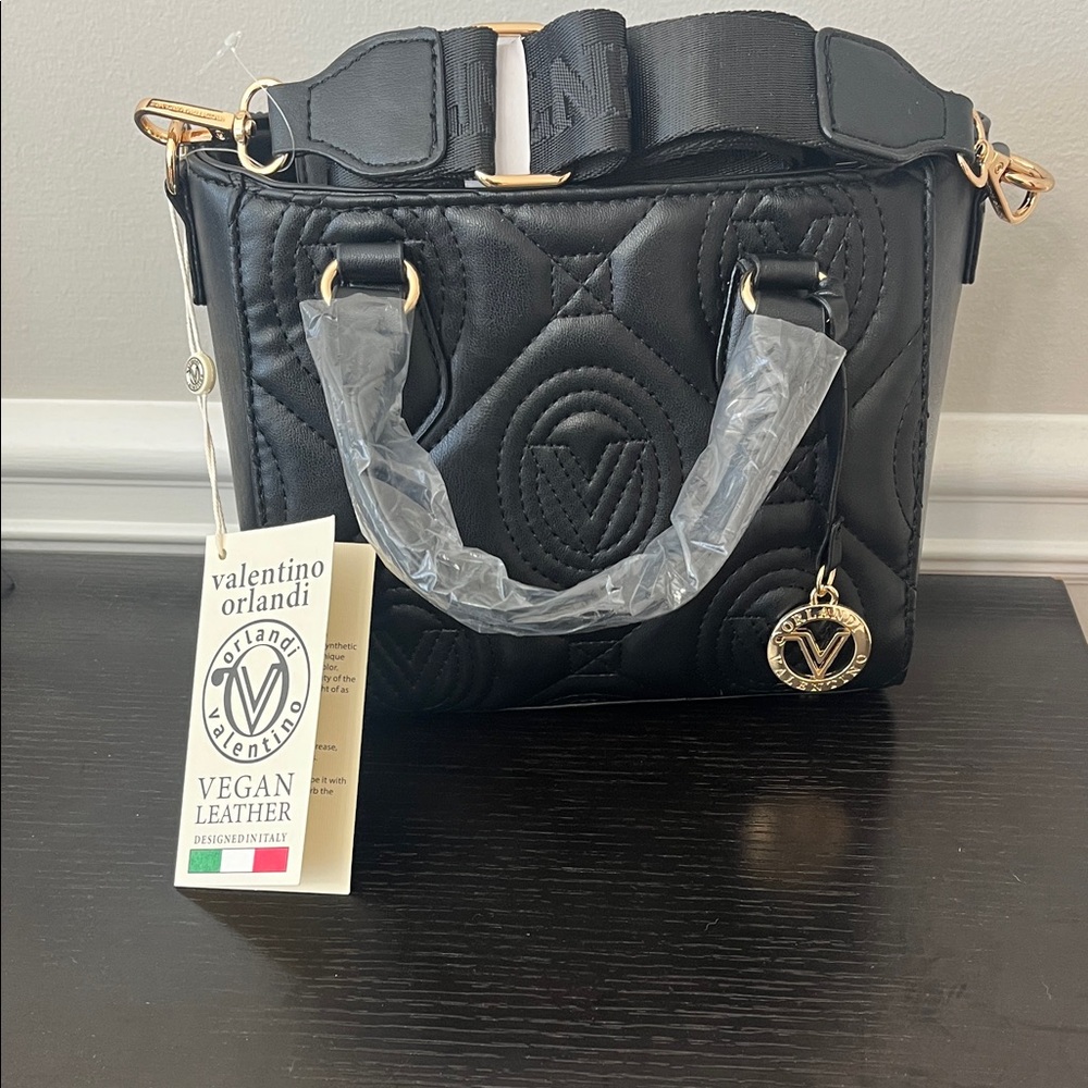 Valentino Orlandi Black Quilted Shoulder Bag